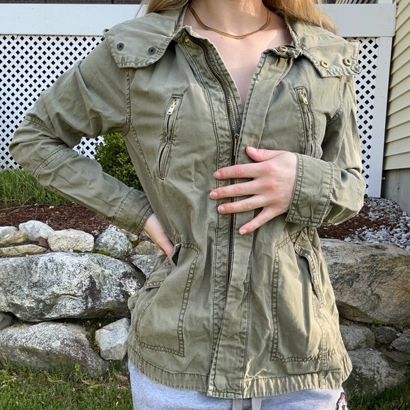 American Eagle Olive Military Jacket - Size Small - Picture 1 of 5